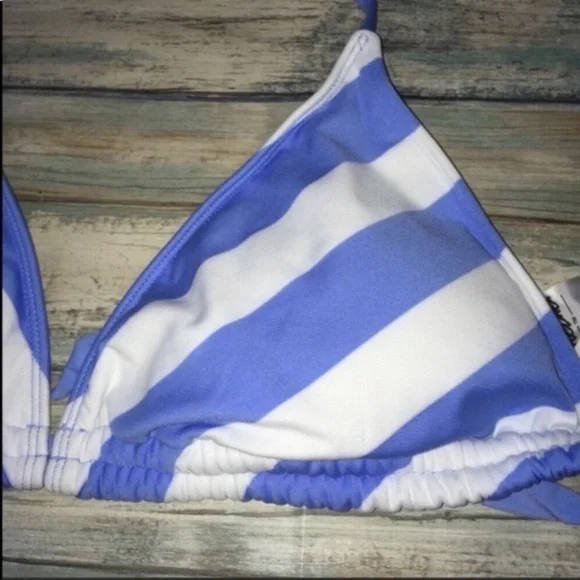 Mossimo Light Blue Striped Bikini Top - Picture 3 of 4